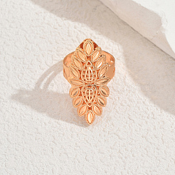 Геометрические листовые металлические регулируемые открытые манжеты для женщин&nbsp;KB1739