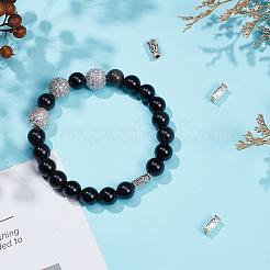 4 шт. 2 цвета 925 бусины-трубочки из стерлингового серебра FIND-NB0004-79