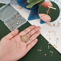 20 шт. 2-х цветная латунная фурнитура для сережек-гвоздиков&nbsp;KK-UN0002-59