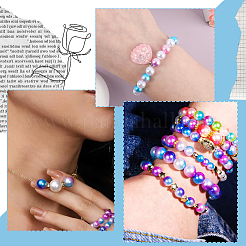 Наборы для самостоятельного изготовления браслетов и сережек из АБС-пластика с бусинами&nbsp;DIY-SP0003-36