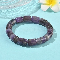 Bracelets extensibles en perles d'améthyste naturelle rubanée&nbsp;BJEW-A148-01A-19