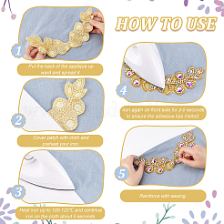 Аппликации из горного хрусталя с цветочным узором&nbsp;AJEW-FG0002-40A