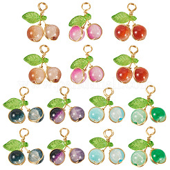 28 шт. 7-х цветные подвески из стекла с эффектом потрескивания при запекании PALLOY-TAC0185