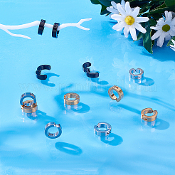 6 пара двухцветных сережек-манжет из нержавеющей стали 304 с ионным покрытием (IP) EJEW-UN0001-92