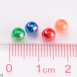 環境に優しい透明アクリルビーズ  ラウンド  ABカラー  ミックスカラー  3mm  穴：1.2mm  約42000~4500個/500g&nbsp;PL730M