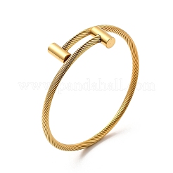 Bracciale rigido aperto con corda intrecciata in acciaio inossidabile 304&nbsp;BJEW-P283-53