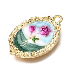 Цветочные сплава эмали подвески&nbsp;ENAM-K076-07E-G