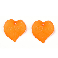 Charms de la hoja de acrílico esmerilado transparentes&nbsp;LS-FACR-ZX003-01G