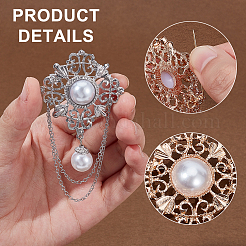 2 шт. 2-цветные броши с бахромой из искусственного жемчуга&nbsp;JEWB-NB00002