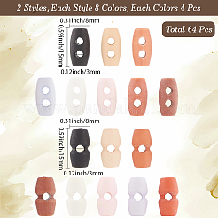 64 шт. двухцветные пластиковые пуговицы с тремя отверстиями DIY-GF0011-43