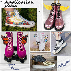 2 Paar 2 Stile Halloween Kunstleder Schuhschnalle für DIY Schuhzubehör&nbsp;AJEW-GF0011-82A