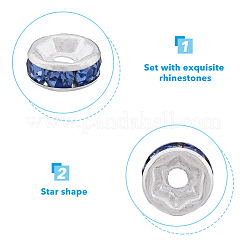 420 шт. 12-цветные разделительные бусины из цинкового сплава со стразами&nbsp;FIND-HY0001-83