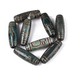 Нити бусин дзи агат в тибетском стиле G-N357-03A-02