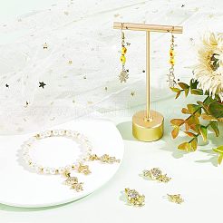 8шт 8 стиля латунные микропаве прозрачные подвески с кубическим цирконием ZIRC-FH0001-25