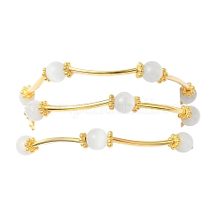 Braccialetti multifilo con perline rotonde a forma di occhio di gatto per donna&nbsp;BJEW-JB12338-02