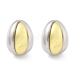 Двухцветные серьги-гвоздики из латуни для женщин&nbsp;EJEW-U057-04G-B