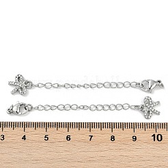 Латунные микро-паве кубические цирконии заканчиваются цепочками&nbsp;KK-U043-06P