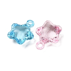 透明なアクリルパーツ  スターのチャーム  ミックスカラー  18x15x8.5mm  穴：1.6mm  約625個/500g&nbsp;AC-CBA53C6-03