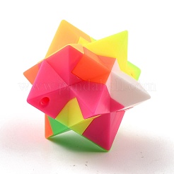 プラスチックチャーム  バブルポッパーそわそわおもちゃ  ストレス不安緩和玩具  パズルブロックペンダント  ポリゴン  カラフル  41x30x41mm  穴：3mm&nbsp;KY-B002-04