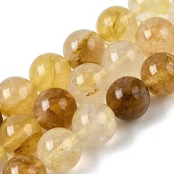 Бусы из натурального желтого гематоидного кварца G-K365-D01-12mm