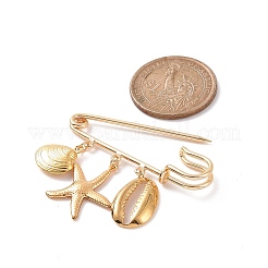 Брошь-булавка в виде ракушки и морской звезды из нержавеющей стали 304 JEWB-BR00083