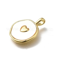 Подвески из латуни из натуральных ракушек KK-C090-47G