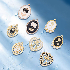 16pcs 8 styles de pendentifs en émail en alliage&nbsp;FIND-SC0023-26