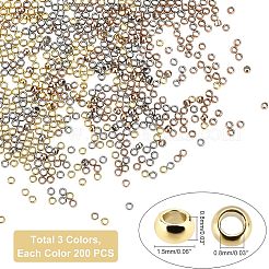 600 pz 3 colori perline distanziatrici in acciaio inossidabile 304&nbsp;STAS-UN0025-51