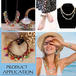 Наборы для самостоятельного изготовления бижутерии из натуральных ракушек каури и синтетической бирюзы на тему океана&nbsp;DIY-PH0028-49