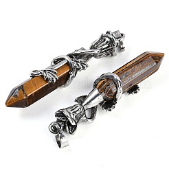 Натуральный тигровый глаз ограненные двухконечные заостренные большие подвески&nbsp;G-P547-03AS-02A