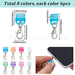 48 bouchon anti-poussière pour téléphone portable en plastique PVC bicolore ([1] pièce)&nbsp;HJEW-SC0003-31B