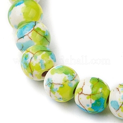 Stretch-Armbänder aus synthetisch gefärbten türkisfarbenen Perlen für Frauen und Männer&nbsp;BJEW-JB11549-01