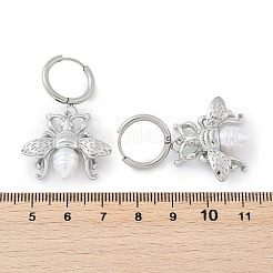 Серьги-кольца из нержавеющей стали 304 с имитацией жемчуга EJEW-M070-19P