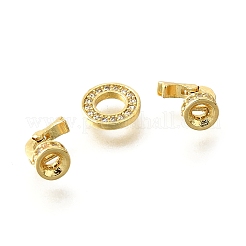 Кольцо латунное микропаве кубический цирконий застежки-защелки KK-V008-21G