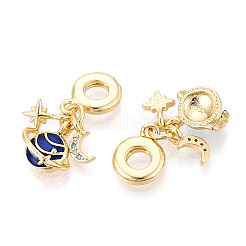 Латунь микропейв кубический цирконий европейские подвески с подвесками KK-N271-13G