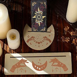 2 support de cartes en bois naturel de style 2 pour tarot&nbsp;DJEW-GF0001-29