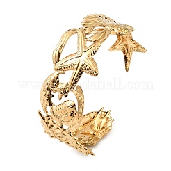 Armreifen mit Ozeanmotiv aus Edelstahl 304 für Damen&nbsp;BJEW-Z171-01G-02