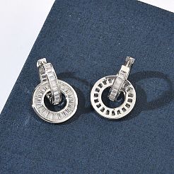Messing Micro Pave klare Zirkonia Creolen&nbsp;EJEW-C181-09P