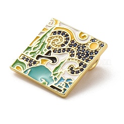 Подвески из латуни микропаве с фианитами и эмалью KK-H458-07G-02