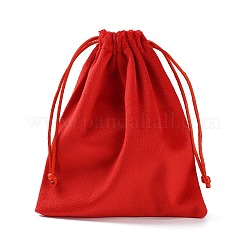 ベルベットのジュエリー用巾着収納ポーチ  長方形  ミックスカラー  15.5x12.7x0.5cm&nbsp;ABAG-P013-02D