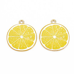 Светло-золотого сплава эмали подвески ENAM-S126-125