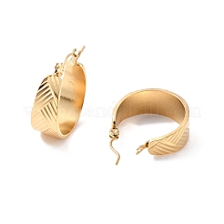 イオンプレーティング（IP）304ステンレススチール製厚手フープピアス（女性用）  ゴールドカラー  22x19.5x8mm  ピン：0.5mm&nbsp;EJEW-P198-04G