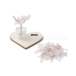 Copeaux de quartz rose naturel décorations arbre de vie&nbsp;AJEW-JD00014-01