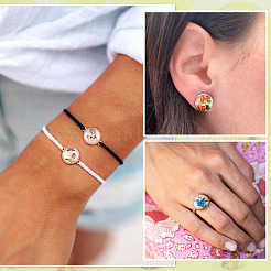 50шт 10 цвета стеклянные кабошоны GLAA-TA0001-74