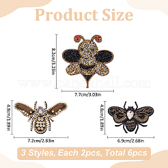 6 шт. 3 вида аппликаций со стразами&nbsp;PATC-MA0001-13