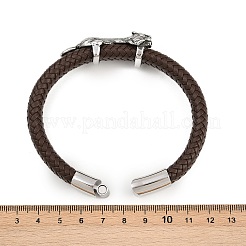 Леопардовые браслеты из плетеного шнура из микрофибры толщиной 11.5 мм BJEW-H631-02AS-02