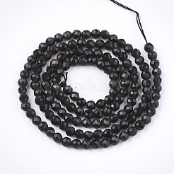Натуральный черный обсидиан бисер пряди X-G-T108-41