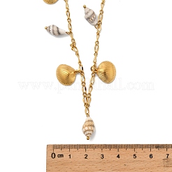 Ожерелья с подвесками в форме ракушек из натуральной ракушки и нержавеющей стали 304 для женщин&nbsp;LS-NJEW-A059-01G