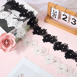 2 шт. двухцветная двухслойная полиэстеровая кружевная лента для отделки цветов&nbsp;OCOR-CY0002-74