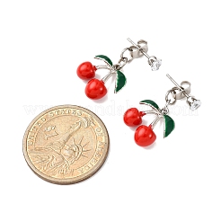 Серьги-гвоздики с эмалью из вишневого сплава&nbsp;EJEW-JE06633